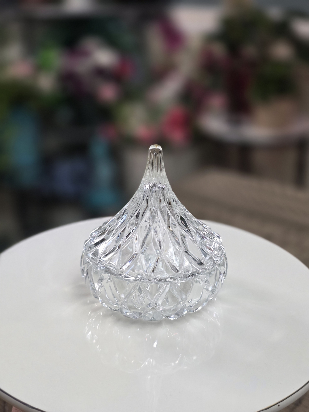 Crystal Lidded Candy Dish - Clear Cut Glass